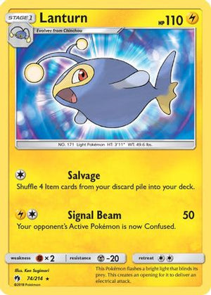 Lanturn 74/214 - Lost Thunder Reverse Holofoil - Poke-Collect