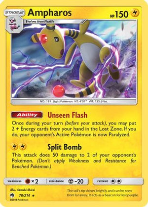 Ampharos 78/214 - Lost Thunder Reverse Holofoil - Poke-Collect