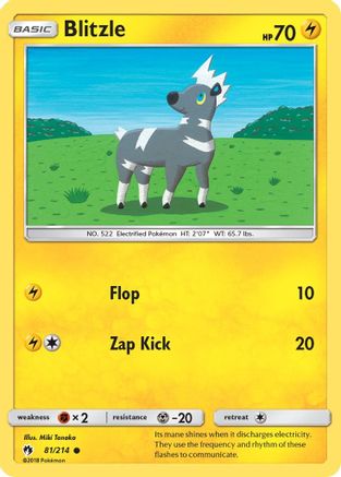 Blitzle 81/214 - SM  Lost Thunder Reverse Holofoil - Poke-Collect