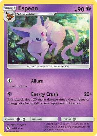 Espeon 89/214 - SM  Lost Thunder Reverse Holofoil - Poke-Collect