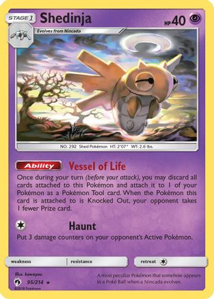 Shedinja 95/214 - SM  Lost Thunder Reverse Holofoil - Poke-Collect