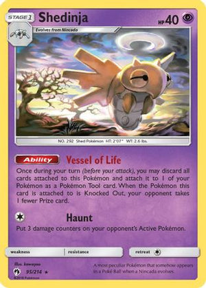 Shedinja 95/214 - SM  Lost Thunder Reverse Holofoil - Poke-Collect