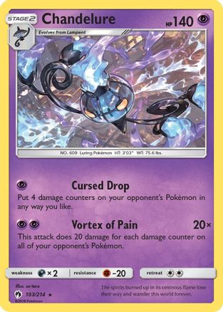 Chandelure 103/214 - SM  Lost Thunder Holofoil - Poke-Collect