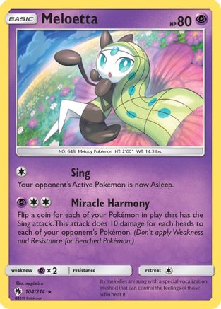 Meloetta 104/214 - SM  Lost Thunder Reverse Holofoil - Poke-Collect