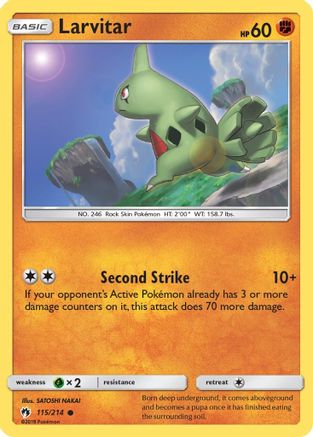 Larvitar (115) 115/214 - SM  Lost Thunder Reverse Holofoil - Poke-Collect