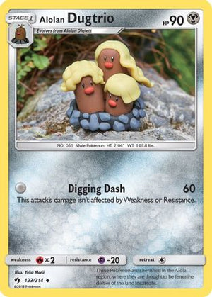 Alolan Dugtrio 123/214 - SM  Lost Thunder Reverse Holofoil