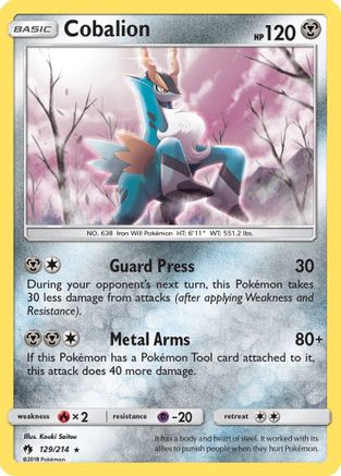 Cobalion 129/214 - SM  Lost Thunder Reverse Holofoil - Poke-Collect