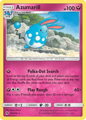 Azumarill 136/214 - Lost Thunder Reverse Holofoil - Poke-Collect