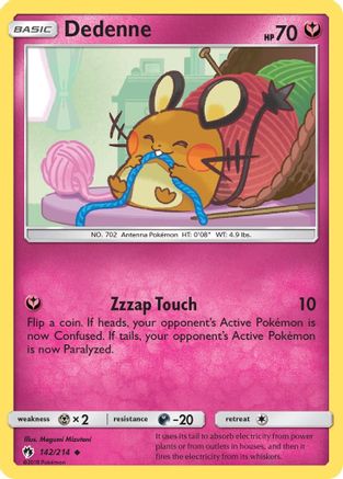 Dedenne (142) 142/214 - SM  Lost Thunder Reverse Holofoil - Poke-Collect