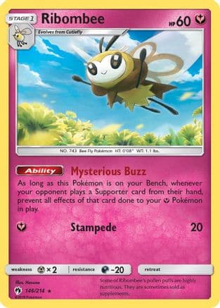 Ribombee 146/214 - Lost Thunder Reverse Holofoil - Poke-Collect