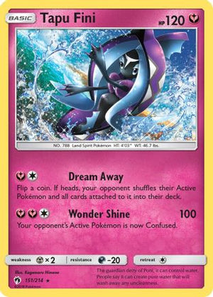 Tapu Fini 151/214 - Lost Thunder Reverse Holofoil - Poke-Collect