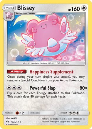 Blissey 153/214 - SM  Lost Thunder Reverse Holofoil - Poke-Collect