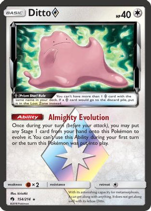 Ditto ◇ 154/214 - Lost Thunder Holofoil - Poke-Collect
