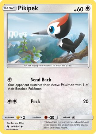 Pikipek (164) 164/214 - SM  Lost Thunder Reverse Holofoil - Poke-Collect