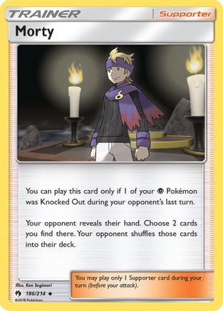 Morty 186/214 - SM  Lost Thunder Reverse Holofoil - Poke-Collect