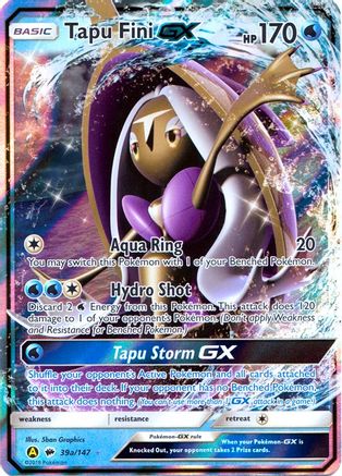 Tapu Fini-GX 39a/147 - Burning Shadows Holofoil - Poke-Collect