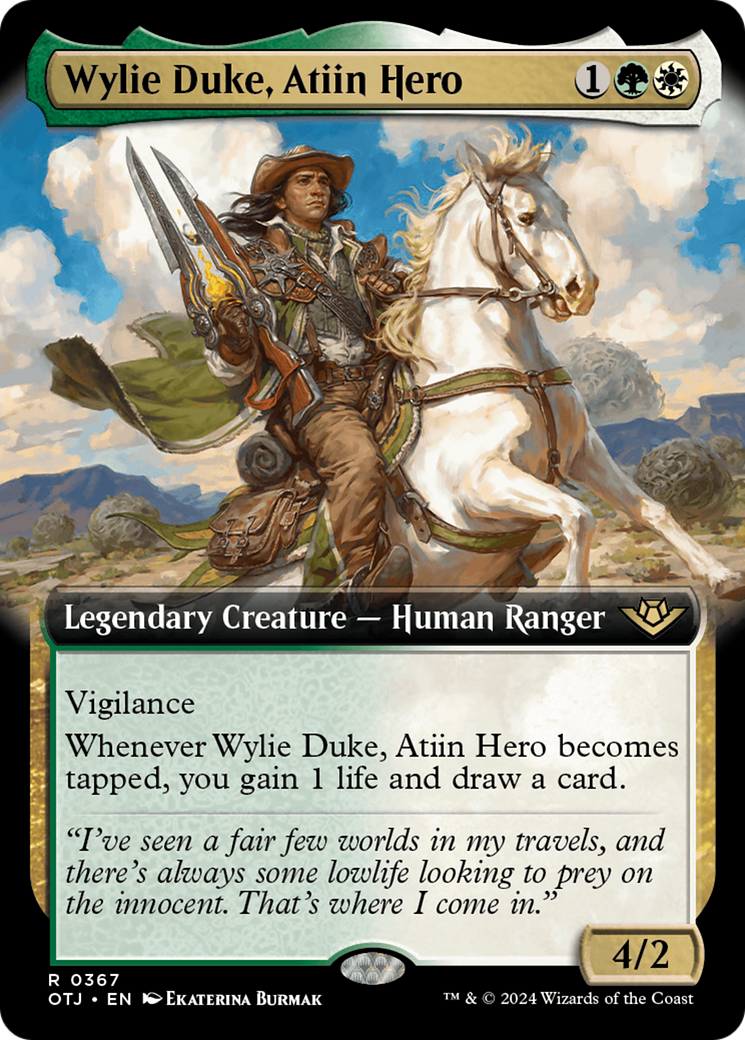 Wylie Duke, Atiin Hero (OTJ-367) - Outlaws of Thunder Junction: (Extended Art) - Poke-Collect