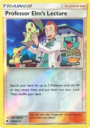 Professor Elm's Lecture - 188/214 (Regional Championships) 188 - League & Championship Cards Reverse Holofoil - Poke-Collect