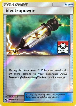 Electropower - 172/214 (League Cup) [Staff] 172 - League & Championship Cards Reverse Holofoil - Poke-Collect
