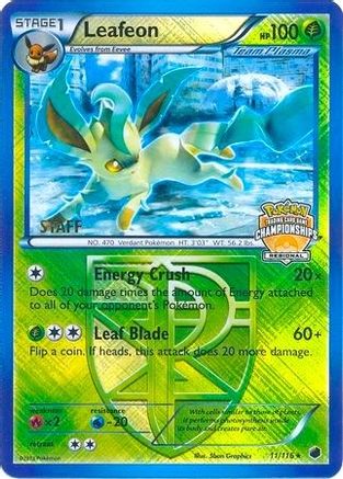 Leafeon - 11/116 (Regional Championships) [Staff] 11 - League & Championship Cards Reverse Holofoil - Poke-Collect