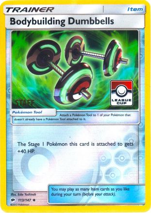 Bodybuilding Dumbbells - 113/147 (League Cup) [Staff] 113 - League & Championship Cards Reverse Holofoil - Poke-Collect