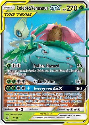 Celebi & Venusaur-GX 1/181 - Team Up Holofoil - Poke-Collect