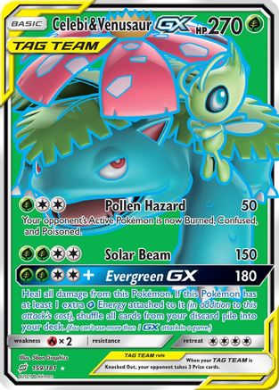 Celebi & Venusaur GX (Full Art) 159/181 - SM  Team Up Holofoil - Poke-Collect