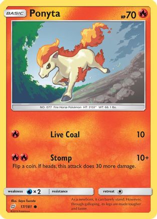 Ponyta 17/181 - SM  Team Up Reverse Holofoil - Poke-Collect