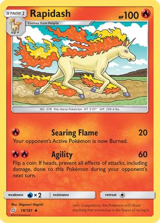 Rapidash 18/181 - SM  Team Up Reverse Holofoil - Poke-Collect