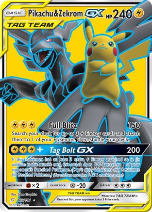 Pikachu & Zekrom GX (Full Art) 162/181 - SM  Team Up Holofoil - Poke-Collect