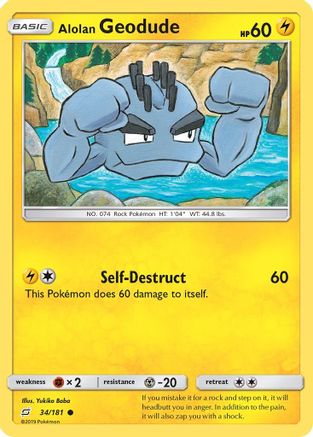 Alolan Geodude 34/181 - Team Up Reverse Holofoil - Poke-Collect