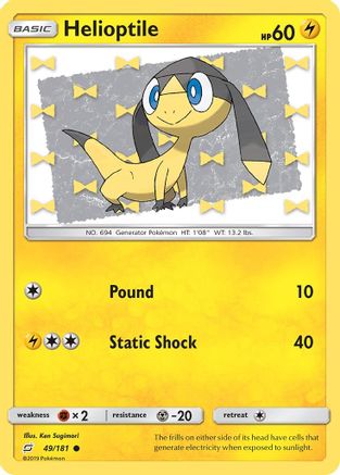 Helioptile 49/181 - SM  Team Up Reverse Holofoil - Poke-Collect
