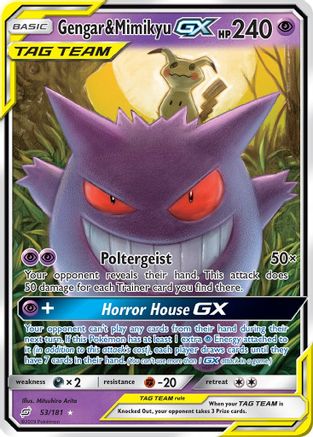 Gengar & Mimikyu GX 53/181 - SM  Team Up Holofoil - Poke-Collect