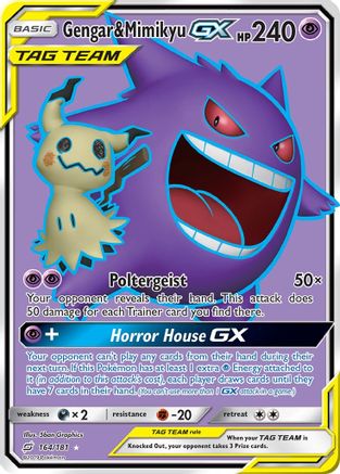 Gengar & Mimikyu GX (Full Art) 164/181 - SM  Team Up Holofoil - Poke-Collect