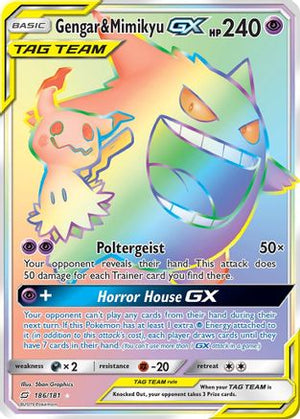Gengar & Mimikyu GX (Secret) 186/181 - SM  Team Up Holofoil