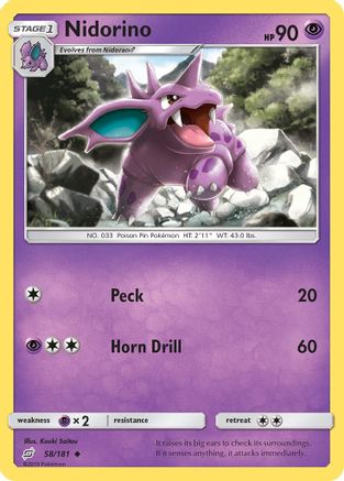Nidorino 58/181 - SM  Team Up Reverse Holofoil - Poke-Collect