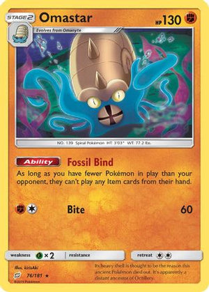 Omastar 76/181 - Team Up Reverse Holofoil - Poke-Collect