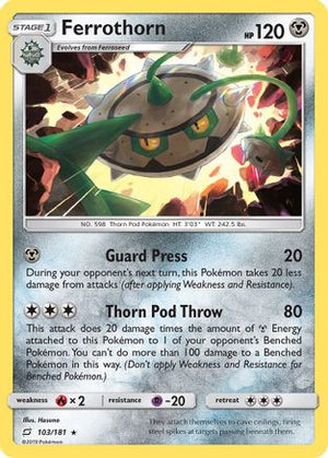 Ferrothorn 103/181 - SM  Team Up Reverse Holofoil - Poke-Collect
