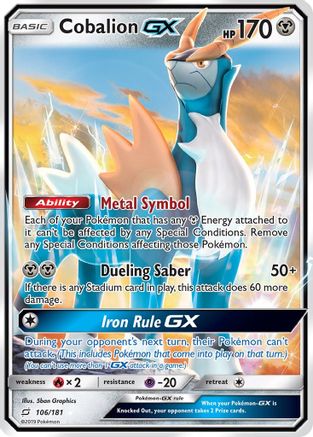 Cobalion GX 106/181 - SM  Team Up Holofoil - Poke-Collect