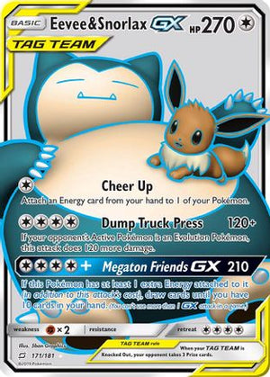Eevee & Snorlax-GX 171/181 - Team Up Holofoil - Poke-Collect