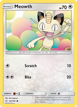 Meowth 125/181 - SM  Team Up Reverse Holofoil - Poke-Collect