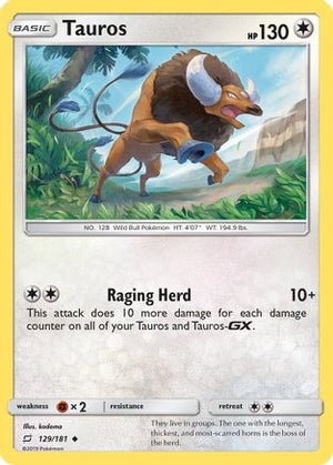 Tauros 129/181 - Team Up Reverse Holofoil - Poke-Collect