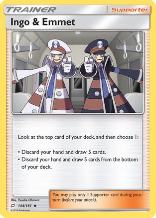 Ingo & Emmet 144/181 - SM  Team Up Reverse Holofoil - Poke-Collect