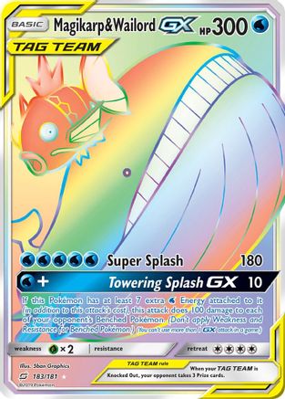 Magikarp & Wailord GX (Secret) 183/181 - SM  Team Up Holofoil - Poke-Collect