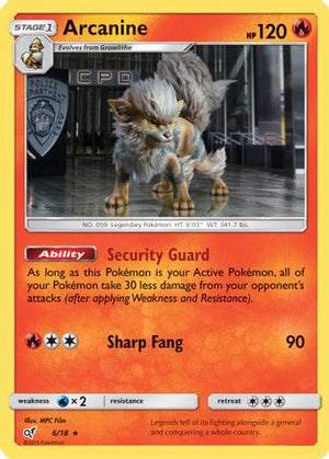 Arcanine 6/18 - Detective Pikachu Holofoil - Poke-Collect