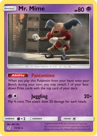 Mr. Mime 11/18 - Detective Pikachu Holofoil - Poke-Collect
