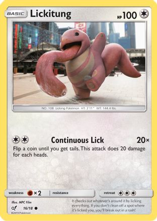 Lickitung (Holo Common) 16/18 - Detective Pikachu Holofoil - Poke-Collect