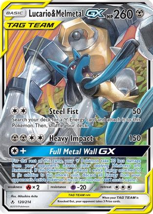Lucario & Melmetal-GX 120/214 - Unbroken Bonds Holofoil - Poke-Collect