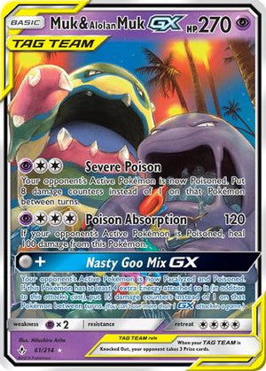 Muk & Alolan Muk-GX 61/214 - Unbroken Bonds Holofoil - Poke-Collect