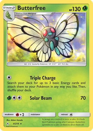 Butterfree 4/214 - SM  Unbroken Bonds - Poke-Collect
